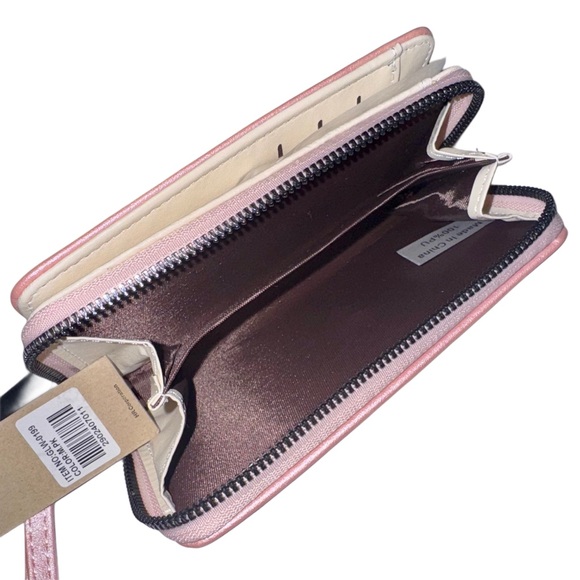 Calin Collection Metallic Pink & Red Glitter Heart Print Vegan Wallet & Wristlet - Picture 9 of 12